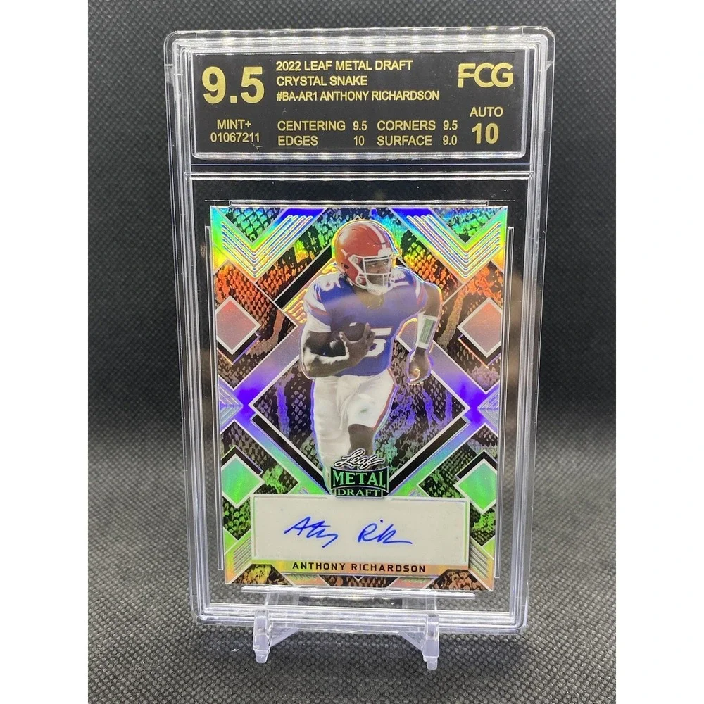 FCG 9.5 ANTHONY‎ RICHARDSON 2022 LEAF METAL DRAFT CRYSTAL SNAKE SKIN AUTO #1/5